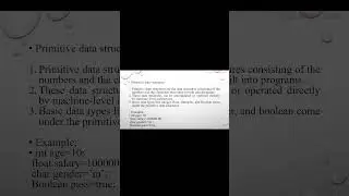 Primitive Data Structures
