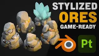 Modeling and Texturing Stylized Ore Stones - Blender and Substance Painter