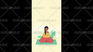 1031 03 Woman Meditating Vertical Animated Stock Footage
