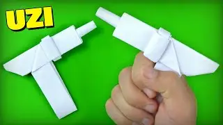 How to make a gun out of A4 paper without glue. Origami weapons made of paper. Paper GUN UZI