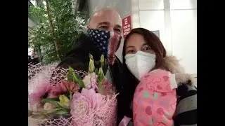 Finally together with my hubby / First Travel in the U S with my Furbaby Asia