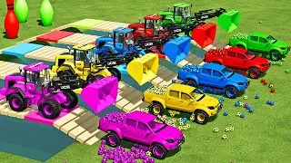 TRANSPORTING  MINI SOCCER BALLS WITH TOYOTA CARS & JCB LOADERS - Farming Simulator 22