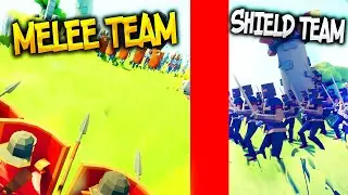 MELEE TEAM vs SHIELD TEAM - Totally Accurate Battle Simulator | TABS