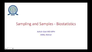 Samples and Sampling - Biostatistics