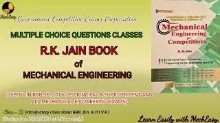 MCQs of R.K. JAIN Book of Mechanical Engineering #rrbjen #viceprincipal #railwayje #railway