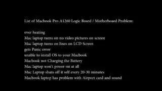 Macbook Pro A1260 logicboard Repair