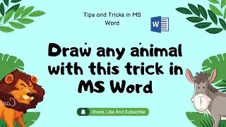 Shortcut trick to draw animals in MS Word | Simple trick in MS Word | MS Word shortcuts
