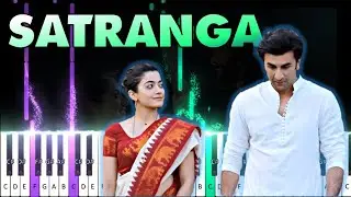 ♫ SATRANGA (Animal) - Arijit Singh || 🎹 Piano Tutorial + Sheet Music (with English Notes) + MIDI
