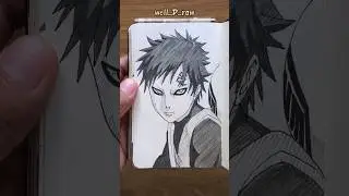 [ASMR] Drawing Gaara ⏳ - Naruto #satisfying #shorts #asmr