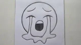 Emoji Drawing || Sad Emoji Drawing || Pencil sketch tutorial
