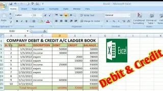How to create Debit and Credit Account Ledger in Microsoft Excel !! Debit & Credit in Excel Hindi.