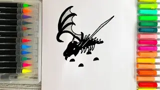 Как нарисовать Шадоу Драгон из Адопт Ми Роблокс How to draw Shadow Dragon from Adopt Me Roblox