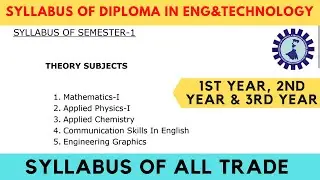 New Syllabus of Diploma In Engineering & Technology In 2021
