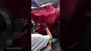 Hardest Materiel To Work With, Wrapping The Front Bumper In A Satin Red Chrome 🔥