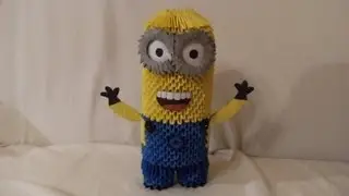 3D origami - MINION from Despicable Me - how to make instruction