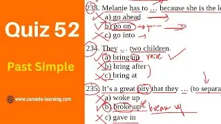 Quiz 52- អនុវត្តលំហាត់ Past Simple | Beginner - Pre-Intermediate | Cam-Edu