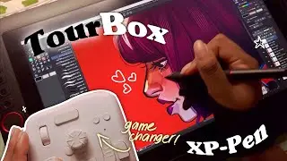 ☆ Drawing with TourBox Elite + Xppen 15.6 pro! [review] 🍄・°