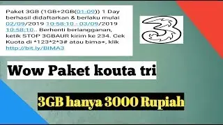 paket tri 3gb hanya 3000|| Gini cara nya