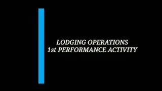 1st PERFORMANCE ACTIVITY (Task in cleaning standards)