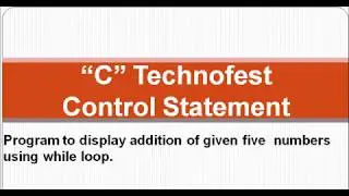 C program to display Addition of given 5 numbers || By C Technofest