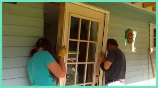 Our DIY Abandoned Cabin Renovation: Replacing a window with a door
