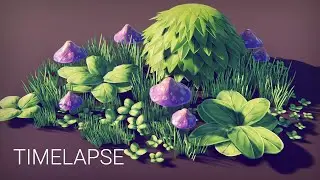 Timelapse 🌿 3d Game-ready Grass & Game Foliage in Blender 🌿 Game Assets Blender to Unity & Substance