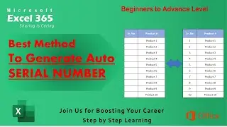 Best Methods to Generate Auto Serial Number in Excel | Automate adjust Sequence after Data Filter