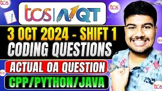 🔥TCS NQT 2025- 3rd October Shift 1- Coding Questions & Solutions  | 