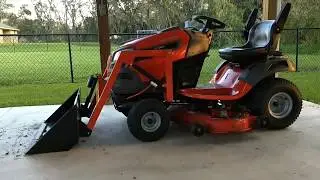 Home made lawn mower bucket loader