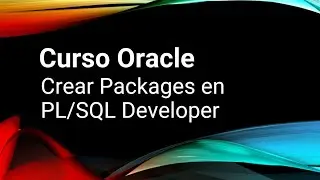 Oracle Course 8) Create Package (Package) in PL / SQL Developer