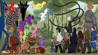 Catnap, Dog Day, Smiling Critters, Huggy Wuggy vs Team Jason, SLENDER MAN, IT Pennywise | Part 1