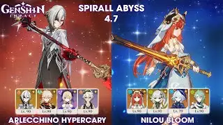 Arlecchino Hypercary and Nilou Bloom | Genshin Impact | New Spirall Abyss 4.7