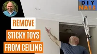 2 Ways to Remove Sticky Toys from High Ceiling! Getting Items Stuck to Ceiling Down - by DIYNate
