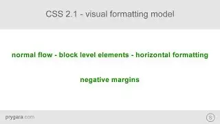 CSS 2.1 - visual formatting model - horizontal formatting - negative margins