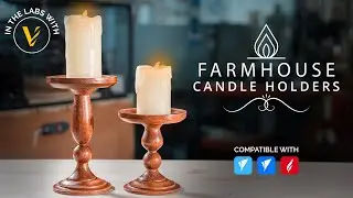 Making Farmhouse Candle Holders Using Rotary CNC | In the Labs Vectric | FREE CNC Projects