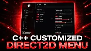 Modern C++ Direct2D Menu UI Source Code  Clean Red Cheat Menu Design