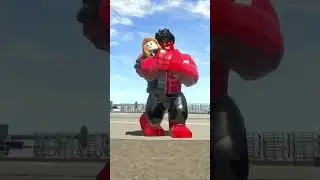 Red Hulk Hugs Black Widow - LEGO Marvel Super Heroes