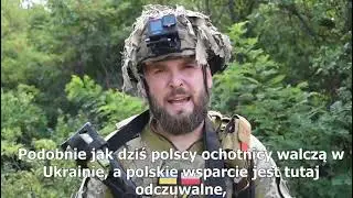 Ukraińscy żołnierze wojsk powietrzno-desantowych składają życzenia Polakom