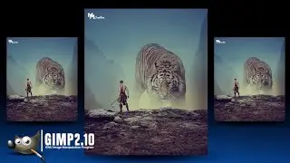 GIMP Manipulation Tutorial Compositing - Man & The Big Tiger | Photoshop in GIMP | Codingcreator
