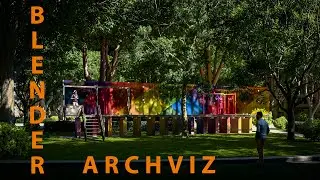 Blender Archviz Timelapse - CMY Pavilion #blender #archviz