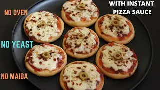 MINI PIZZA on TAWA without YEAST | INSTANT PIZZA Recipe for KIDS,How to Make Mini Pizza without Oven