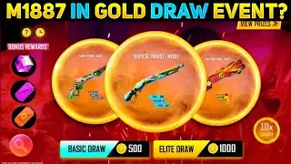 M1887 In Gold Draw Event? || Free Fire New Updates In Telugu || Booyah Pass Discount 😱