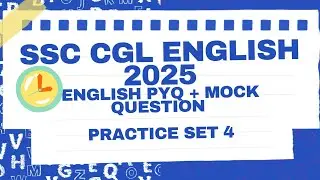 English for SSC CGL| PYQ + Mock Questions |Practice Set 4