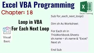 For Each Next Loop in VBA | VBA Programming Tutorial (Chapter 18)