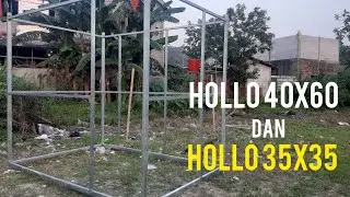 Review rangka warung dengan menggunakan Holo galvanis.