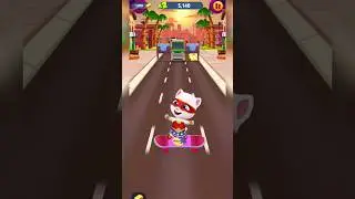 Talking Tom Gold Run 😍 Super Angela Skateboarding #shorts #talkingtom