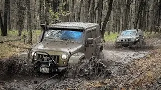 Девушка на Jeep CHEROKEE против Jeep WRANGLER. Первый выезд на новой тачке.