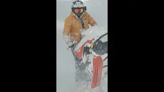 Lynx Snowmobile Riding Deep Snow
