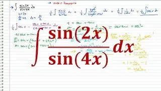 The Integral of sin(2x)/sin(4x)