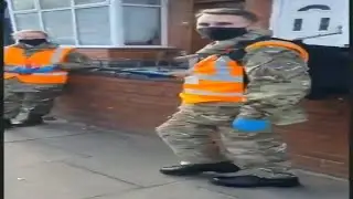 British #army on the street  knocking on doors asking #people if they want to take covidtest